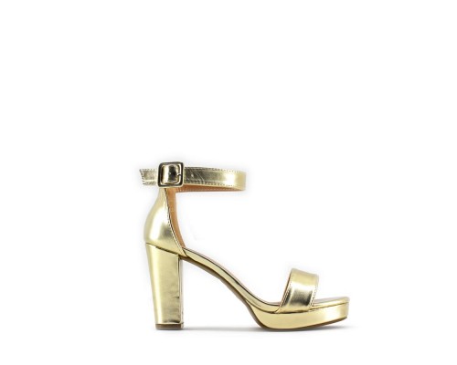 Sandalia Tacón Ancho Plataforma PU Fiesta